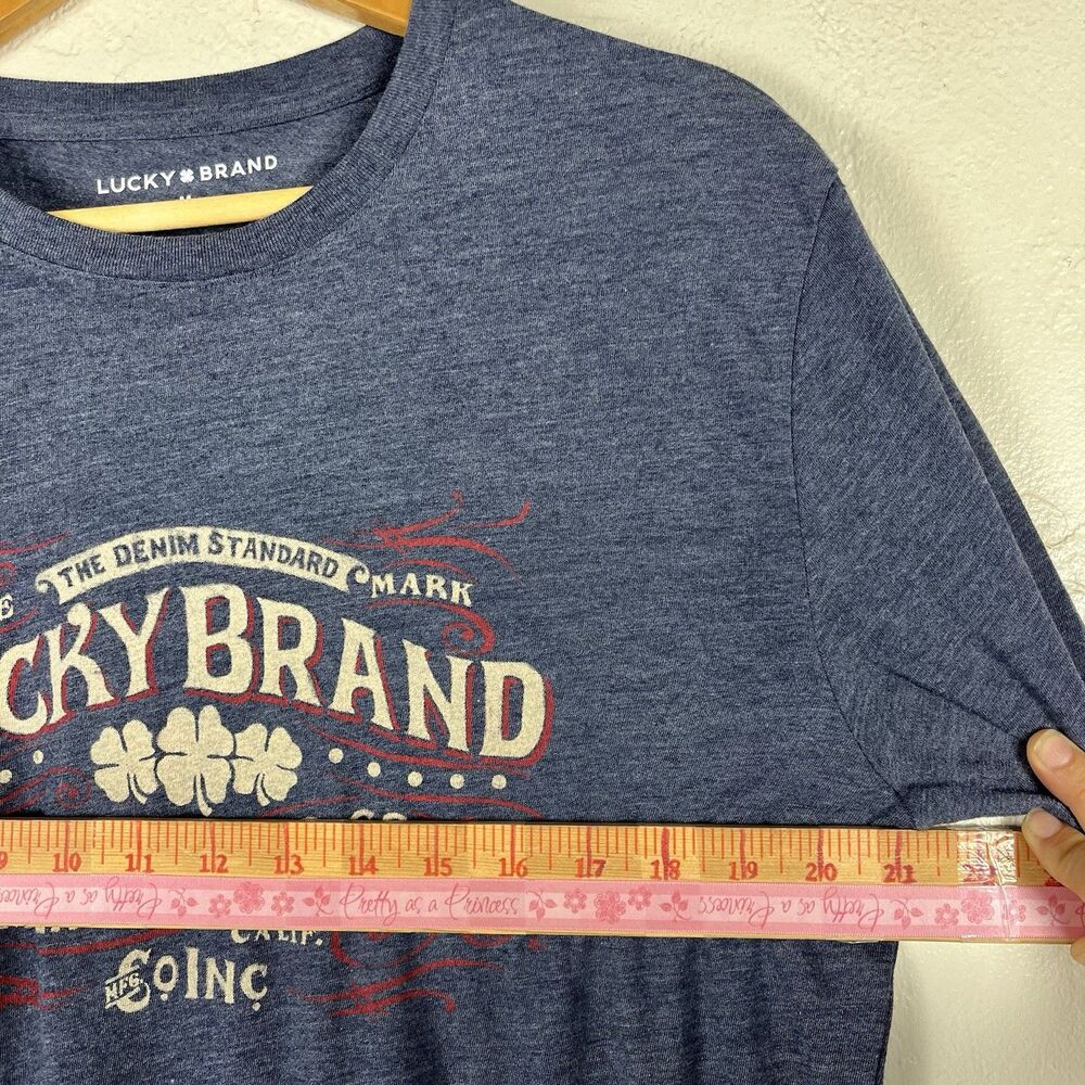 Lucky Brand Men’s M Blue Graphic T Shirt Vintage American MFG Co Crew Neck - Picture 4 of 11